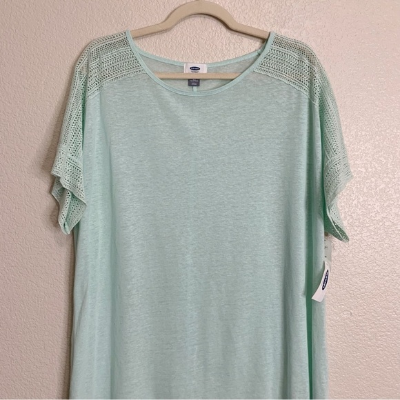 NWT Old Navy Linen Blend Lace Sleeves Lightweight Top, Size 1X - Picture 3 of 12